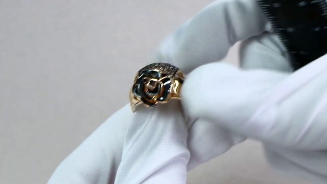 Золотое кольцо Александра с фианитом и эмалью кл2360-20ск-ш-1 смотреть онлайн