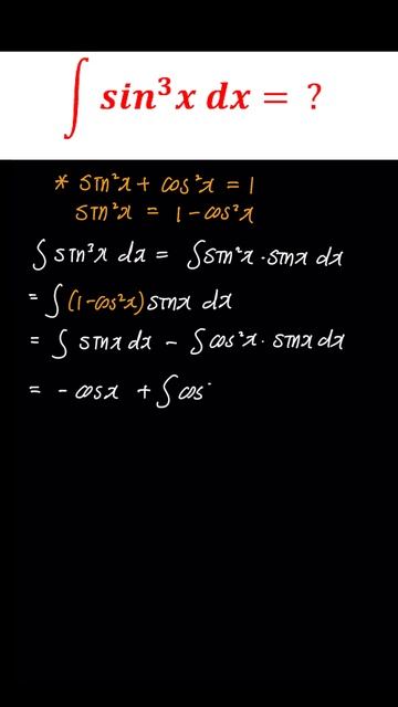 Integral sin^3x, solved in 60 seconds. смотреть онлайн