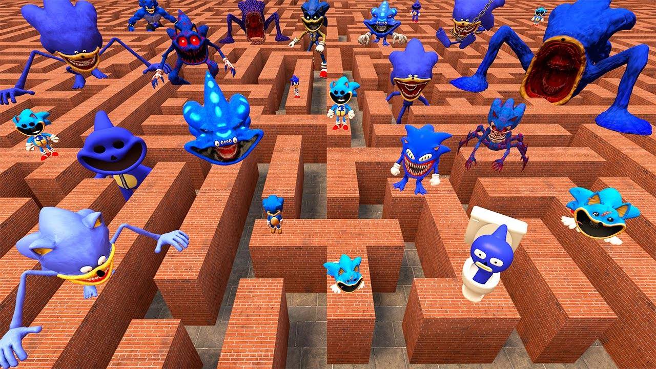 ВСЕ ВИДЫ ШИН СОНИК ПОЖИРАТЕЛЬ В БОЛЬШОМ ЛАБИРИНТЕ - All Shin Sonic Tapes Types Big Maze Garry's Mod смотреть онлайн
