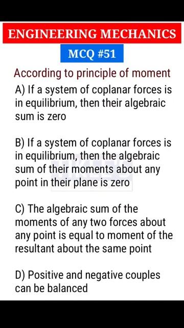 ENGINEERING MECHANICS MCQ 51 #shorts #tiklesacademy смотреть онлайн