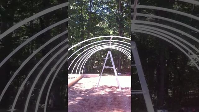 Building A Greenhouse Part 8 (Standing up the structure) смотреть онлайн