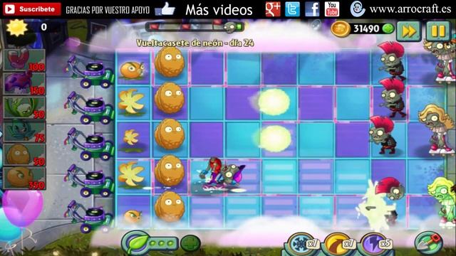 Plantas vs zombies 2 Vueltacasete de neon dia 24 смотреть онлайн