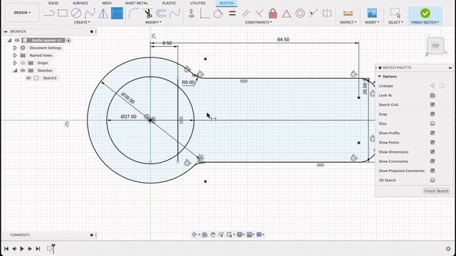 Fusion 360 Beginner tutorial: Practice exercise #7 3d bottle opener смотреть онлайн