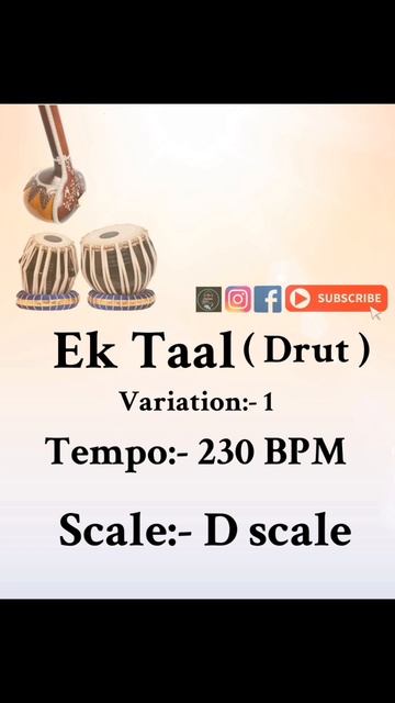 Ektaal for practice | 230 bpm | D scale смотреть онлайн