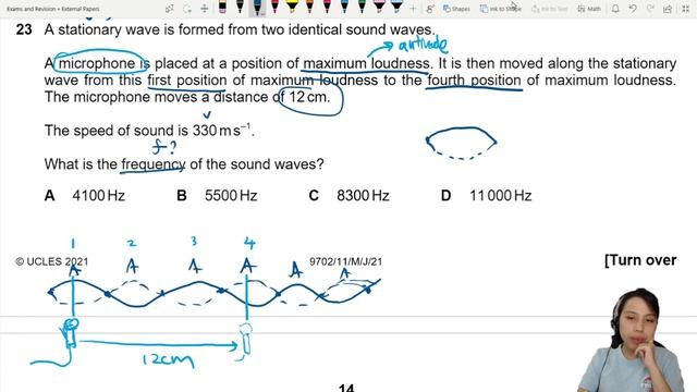 MJ21 P11 Q23 Stationary Wave Maximum Loudness | May/June 2021 | CAIE A level 9702 Physics смотреть онлайн