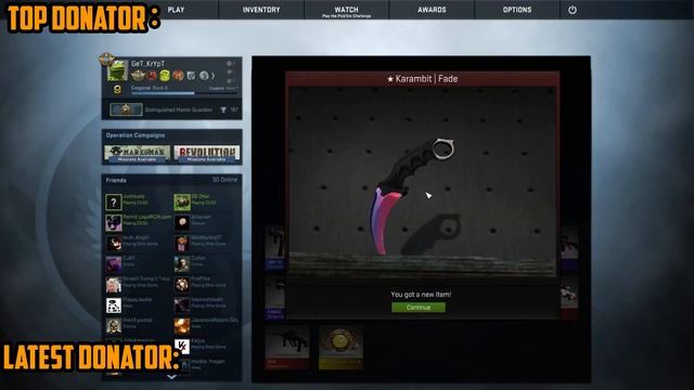 CSGO Knife Unboxing | KARAMBIT FADE!!!!! смотреть онлайн
