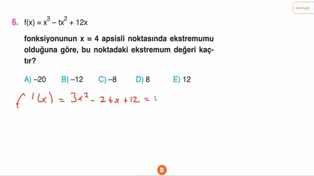 Türev | Altın Sorular | İntegral Akademi | Ekstremum Noktalar смотреть онлайн