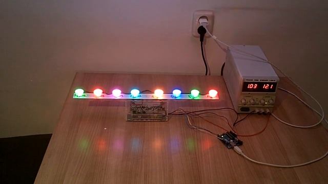 ShiftPWM High Power LED Demo: 8x 3W RGB смотреть онлайн