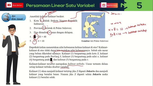 [P&PLSV Kelas VII] Kegiatan 4.1 Memahami Konsep Persamaan Linear Satu Variabel (materi) смотреть онлайн