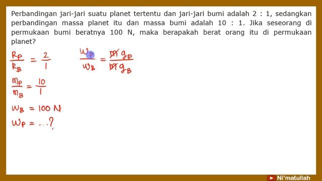 Pembahasan Soal Hukum Gravitasi Newton | Menghitung Berat Benda di Planet - Bumi (Fisika Kelas 10) смотреть онлайн