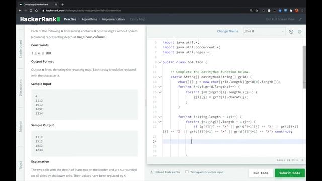 HackerRank - Cavity Map смотреть онлайн