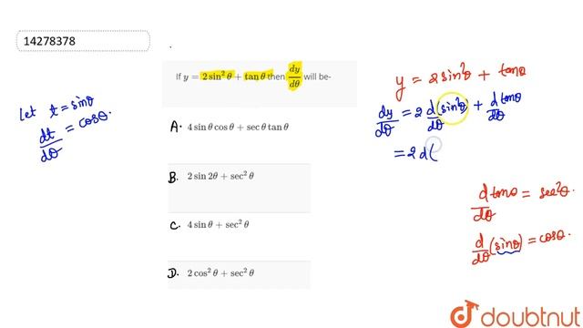 If `y=2 sin^(2) tan theta` then `(dy)/(d theta)` will be- смотреть онлайн