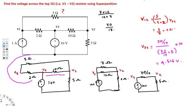 Circuit Analysis using Superposition principle смотреть онлайн