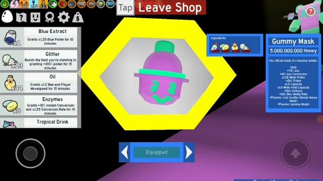 purchasing gummy mask in bee swarm simulator (roblox) смотреть онлайн