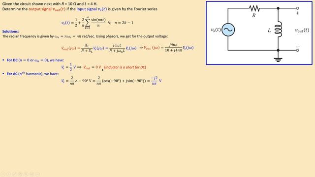 Circuit Analysis Using Fourier Series ⭐ RL Circuit Response - Nonsinusoidal Waveform ⭐ Example 1 смотреть онлайн