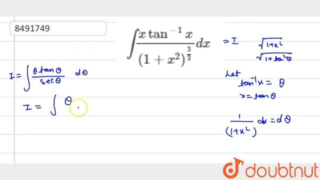 `int(xtan^-1x)/(1+x^2)^(3/2)dx` смотреть онлайн