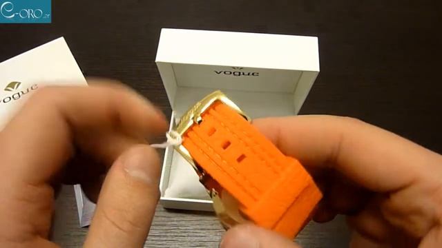 VOGUE Orange Rubber Chronograph Ladies Watch 150071.6 - E-oro.gr