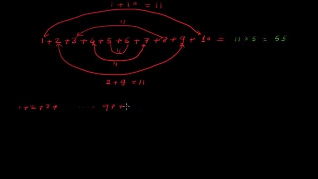 Sum of continuous numbers Karl Friedrich Gauss Rule смотреть онлайн