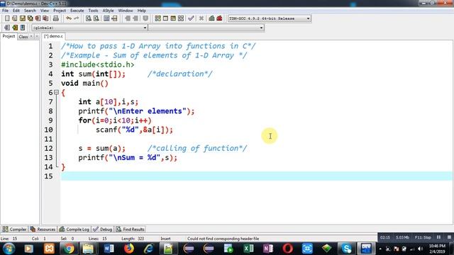 05 Function in C | How to pass 1-D array into function in c programming by Sanjay Gupta смотреть онлайн
