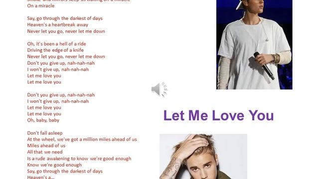 Learn English with A song...Justin Bieber...Let me Love You смотреть онлайн