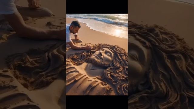 Песчаная скульптура. Это потрясающе! Репост, прислали по ватсап 👍 смотреть онлайн