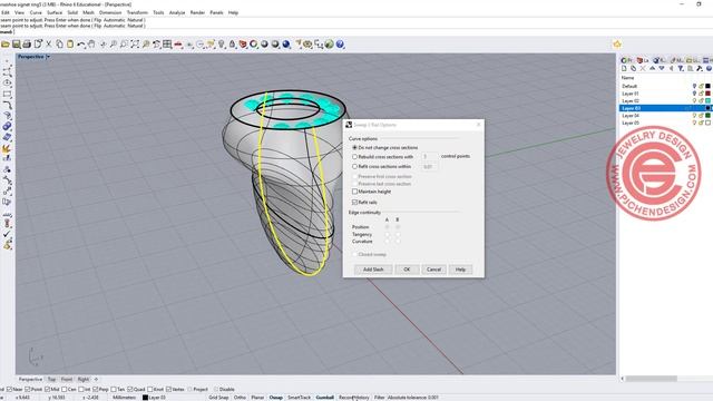 Horseshoe Signet Ring Jewelry CAD Design Tutorial 3D Modeling with Rhino 3D #164 смотреть онлайн