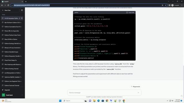 fitting 2D gaussian on image to extract the covariance matrix in Python смотреть онлайн