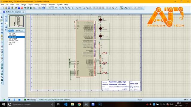 ARM LPC2138 Pushbuttons and LED's interfacing смотреть онлайн