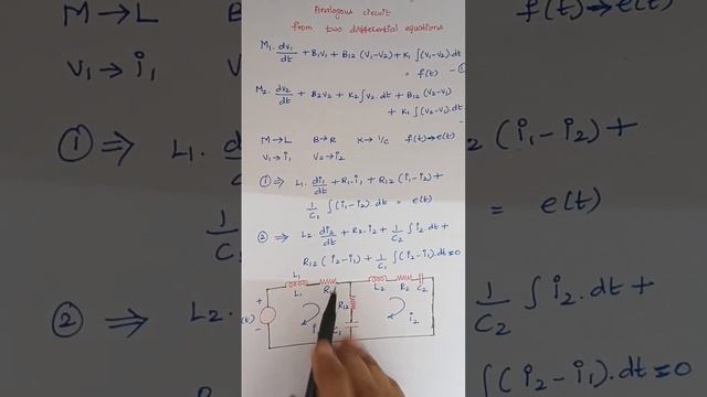To draw Force Voltage Analogous circuit from two differential equations смотреть онлайн
