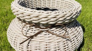 Плетение из ротанга узор Цепочка сжатая