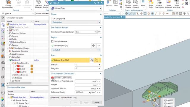 How to calculate lift and drag coefficient values for external aero applications in Simcenter 3D смотреть онлайн