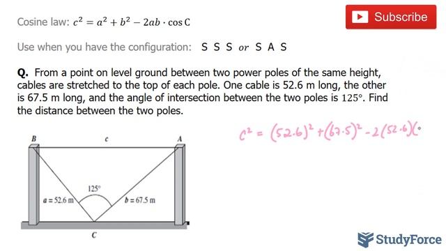 Solve Word Problems Involving the Cosine Law (Example 2) смотреть онлайн