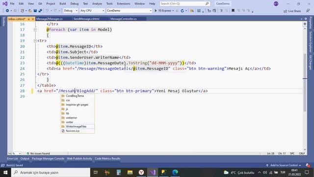 #133 Asp.Net Core 5.0 Proje Kampı Yazar Panelinde Mesaj İşlemlerinin Tamamlanması смотреть онлайн