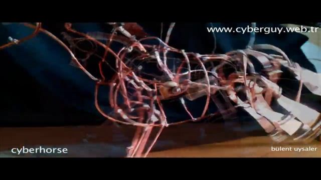 "cyberhorse" mechanical kinetic horse copper wire sculpture art смотреть онлайн