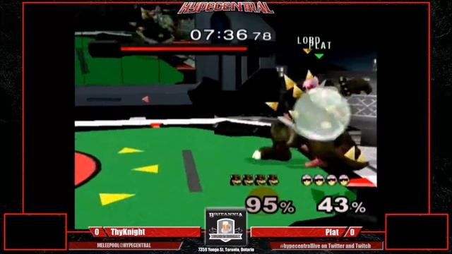 HC09 Melee Pools: ThyKnight (Bowser) vs Plat (Fox/C.Falcon) смотреть онлайн