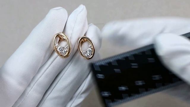 Серьги из золочёного серебра AQUAMARINE с фианитом А48640А-п смотреть онлайн