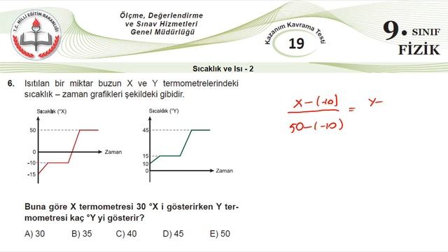 9.Sınıf MEB Okul Kursu Fizik K.K.Testi-19 (Isı ve Sıcaklık-2) смотреть онлайн