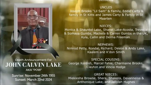 Official Death Announcement For John Calvin Lake AKA "Pow" смотреть онлайн