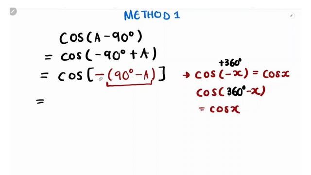 Why cos (A - 90) is not = -sin A (Negative Co-Functions) смотреть онлайн