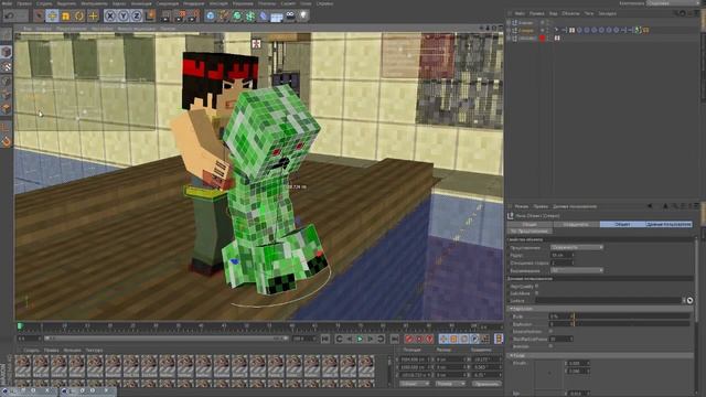 Minecraft SpeedART - Punch Creeper #23 [Cinema4D] смотреть онлайн
