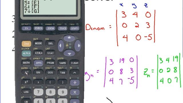 Algebra - Cramer's Rule for 3 x 3 with Calculator смотреть онлайн