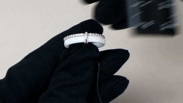 Серебряное кольцо AQUAMARINE с фианитом и керамикой А64456А смотреть онлайн