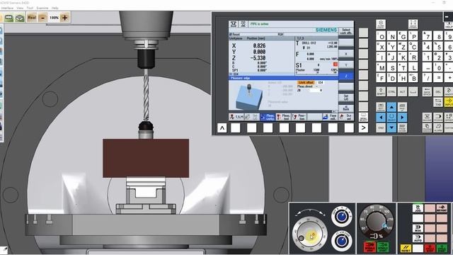 RenAn CNC Operation Simulation Siemens 840D TBTC-Z axis Measure of Work Coordinate System Setting смотреть онлайн