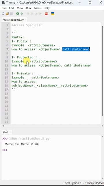 #49- Access Specifier (Public, Protected & Private) [Part-1] | Advanced Python | Praveen Kumar смотреть онлайн