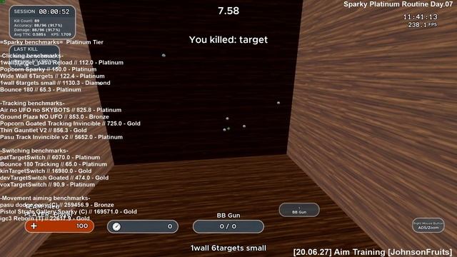 JohnsonFruits's Aim Training [20.06.27/Day.229] смотреть онлайн