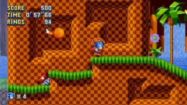 Sonic Mania - Green Hill Zone Act 2 Gameplay смотреть онлайн