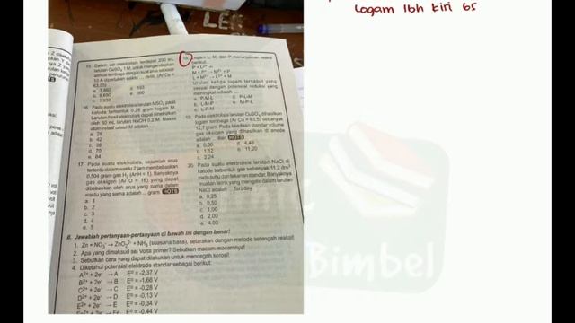 12SMA Kimia : Redoks, Sel Volta, Elektrolisis (3) : Soal Latihan 1 смотреть онлайн