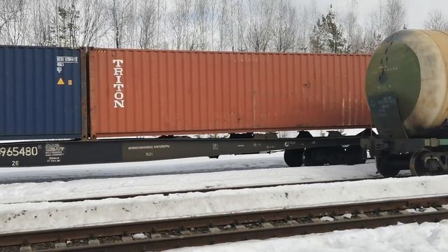 2М62-0685 По четвёртому пути с контейнерами. смотреть онлайн