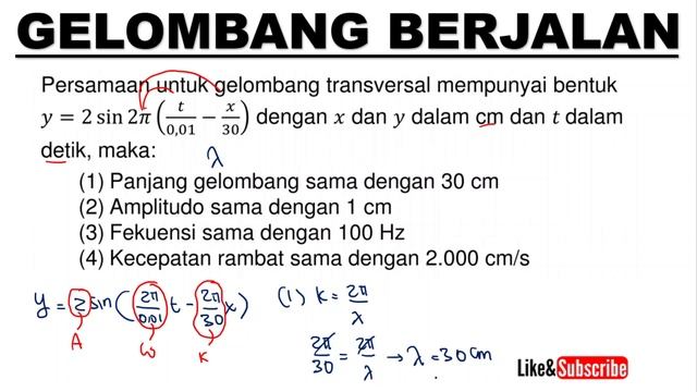 (PERSAMAAN GELOMBANG BERJALAN) PANJANG GELOMBANG, FREKUENSI KECEPATAN RAMBAT | Fisika SMA Kelas 11 смотреть онлайн