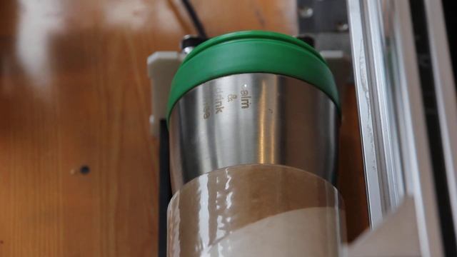 Engraving on a coffee thermos using 10 watt DPSS laser and using rotary system (a axis) смотреть онлайн